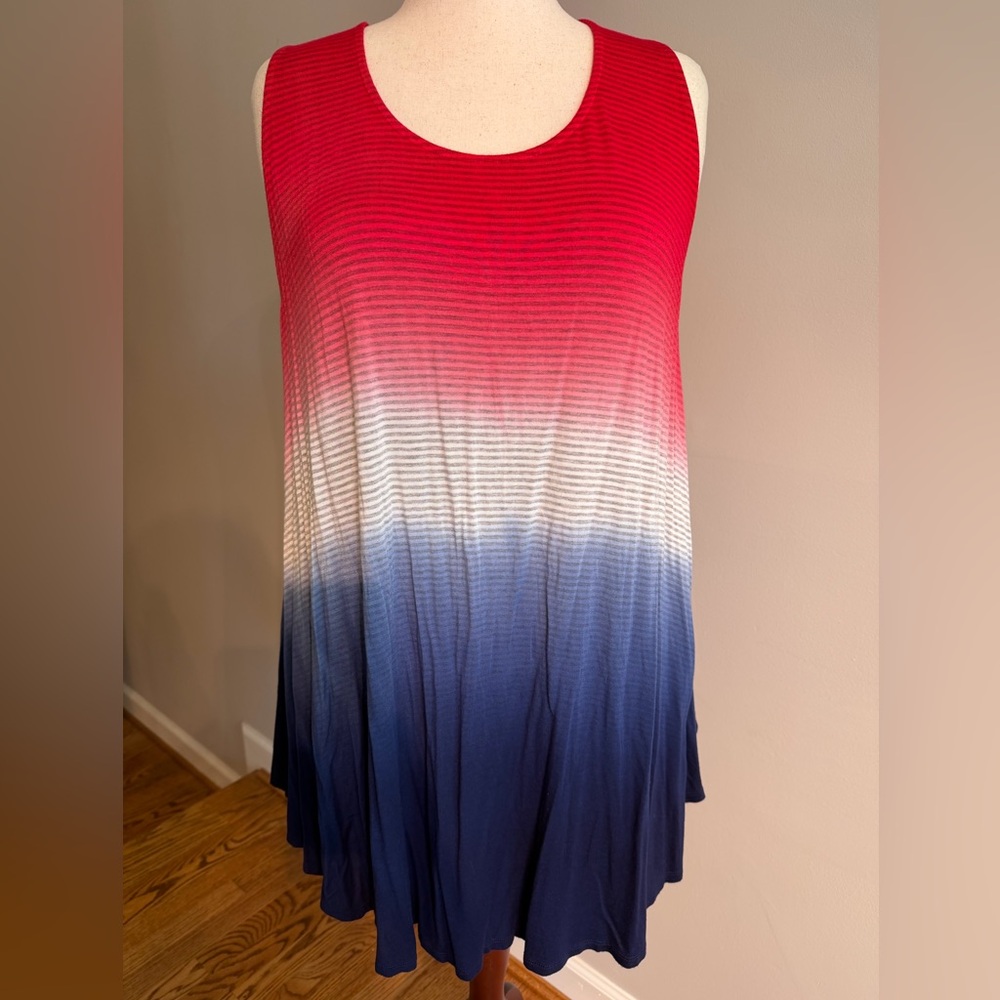 Lane Bryant Red/White/Blue Swing Tank - Plus Size 26/28